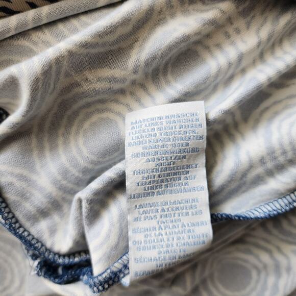 Boden Dress Womens Size 16 Blue Spiral Circle Pattern Pleated Stretch Knit 16R - Picture 9 of 9
